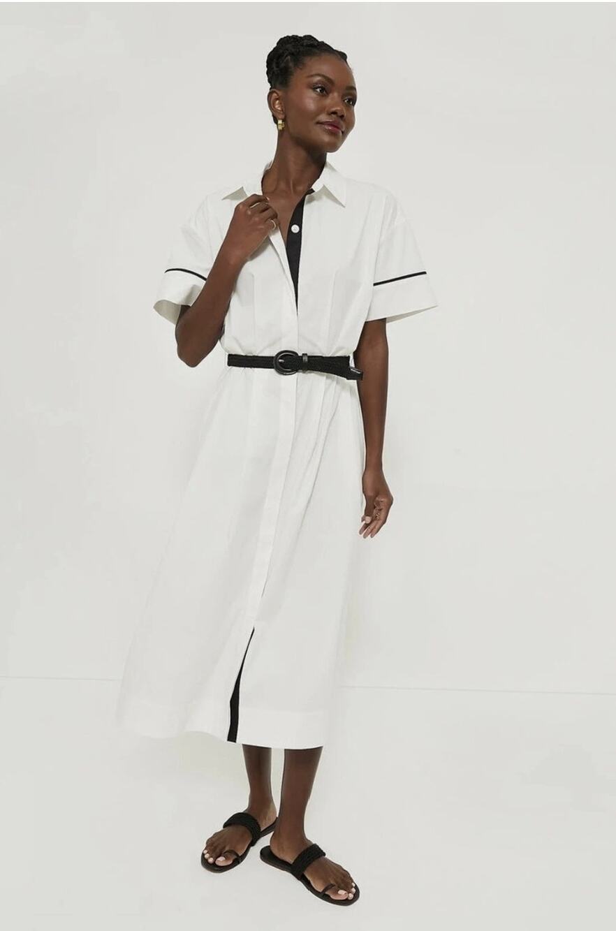 Tuckernuck White Piped Kate Dress